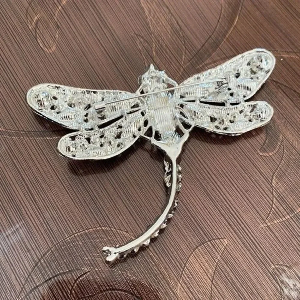 Crystal Vintage Dragonfly Brooches for Women Large Insect Brooch NWBOX